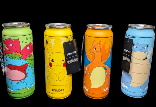 Igloo Pokemon 16 oz Can Tumbler, Pikachu+Charmander+Squirtle+Bulbasaur