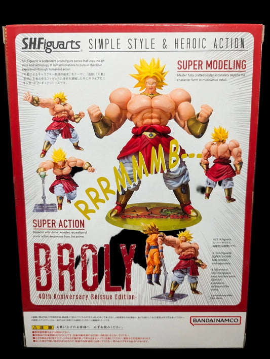 TAMASHII NATIONS Dragonball Z 7 Inch Action Figure S.H. Figuarts Exclusive - Broly 40th Anniversary Reissue Edition