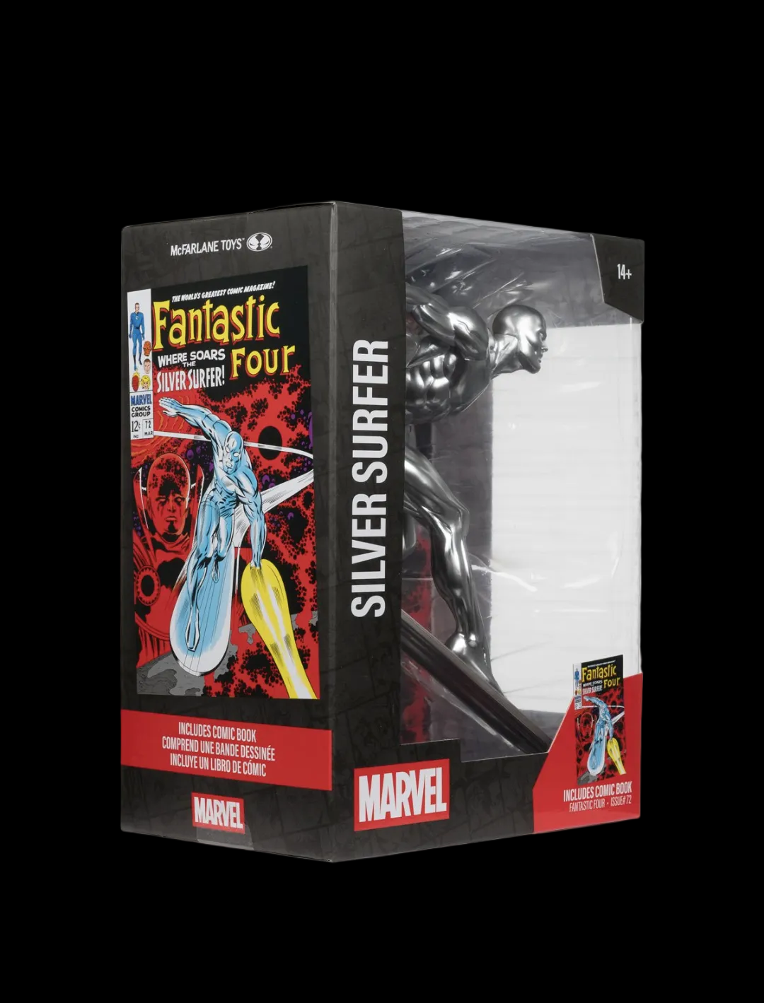 McFarlane Toys Marvel SILVER SURFER 1:6 Scale Posed Toy Figure w/Comic Book