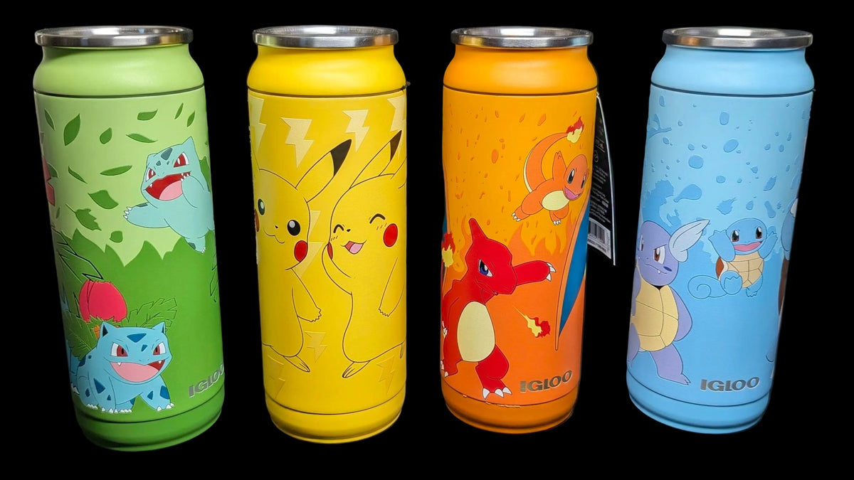 Igloo Pokemon 16 oz Can Tumbler, Pikachu+Charmander+Squirtle+Bulbasaur