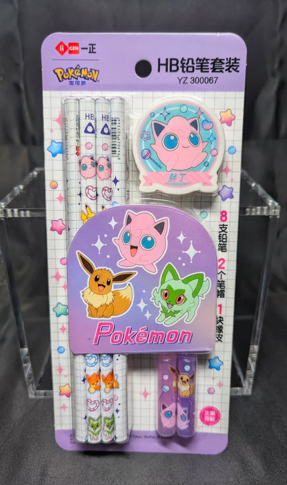 JAPANESE POKEMON - JIGGLYPUFF PENCIL & ERASER SET