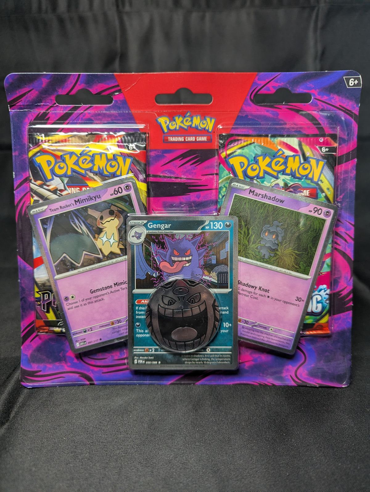 POKEMON 2 PACK BLISTER GENGAR, TEAM ROCKET'S MIMIKYU & MARSHADOW PROMO