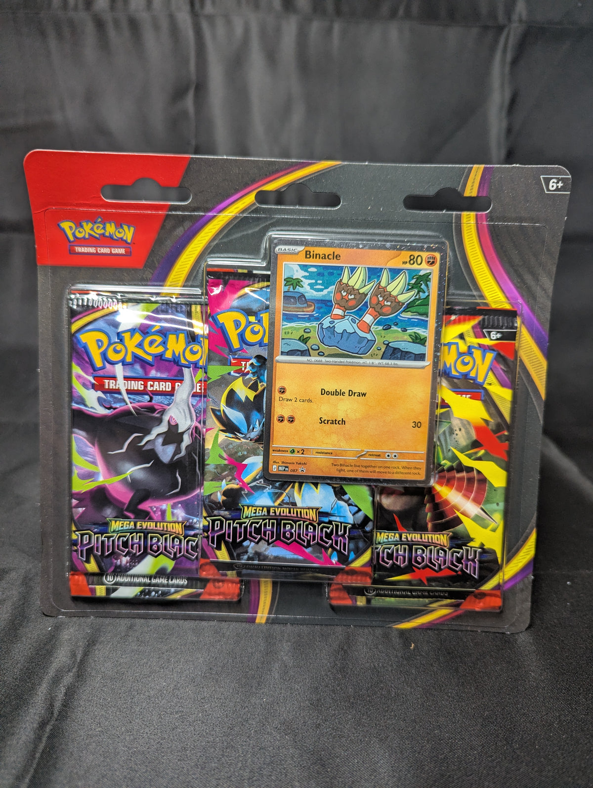POKEMON 3 PACK BLISTER PITCH BLACK BINACLE PROMO