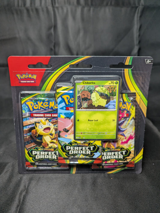 POKEMON 3 BLISTER PACK PERFECT ORDER CHIKORITA PROMO