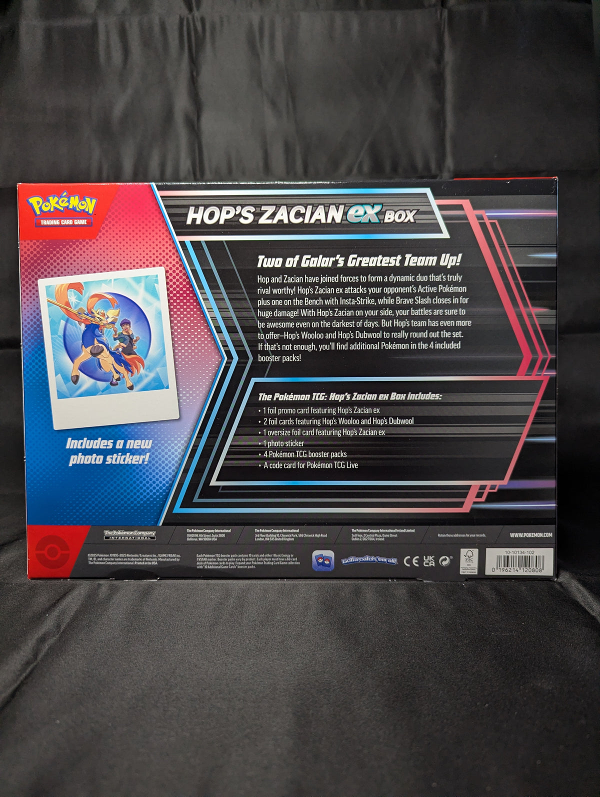 POKEMON HOP'S ZACIAN EX COLLECTION BOX