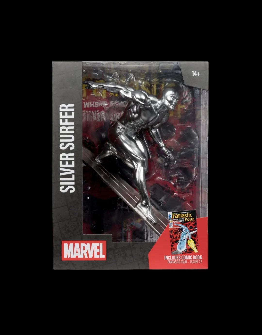 McFarlane Toys Marvel SILVER SURFER 1:6 Scale Posed Toy Figure w/Comic Book