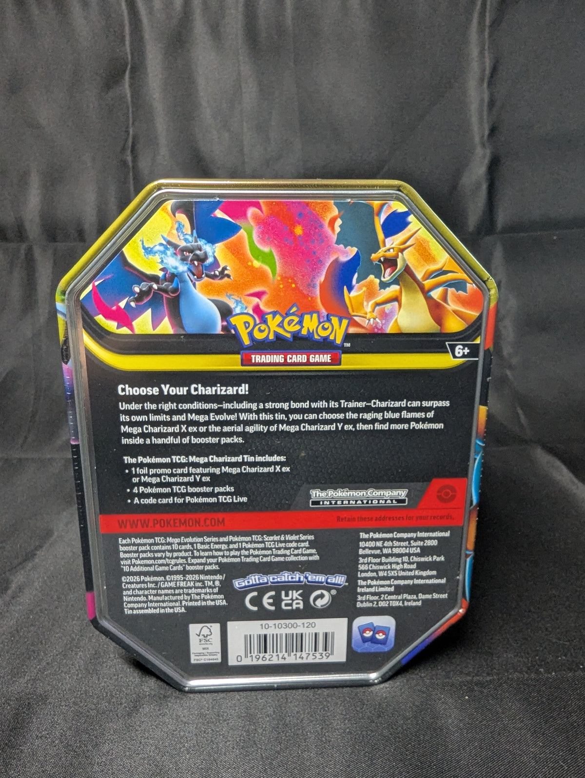 POKEMON MEGA CHARIZARDD X EX TIN